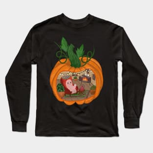 Ghost's cozy pumpkin house Long Sleeve T-Shirt